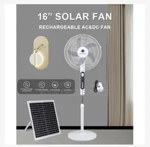16 Inches Ac/Dc Solar Rechargeable Fan + 25w Panel a Bulb