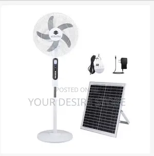 16 Inches Ac/Dc Solar Rechargeable Fan + 25w Panel a Bulb