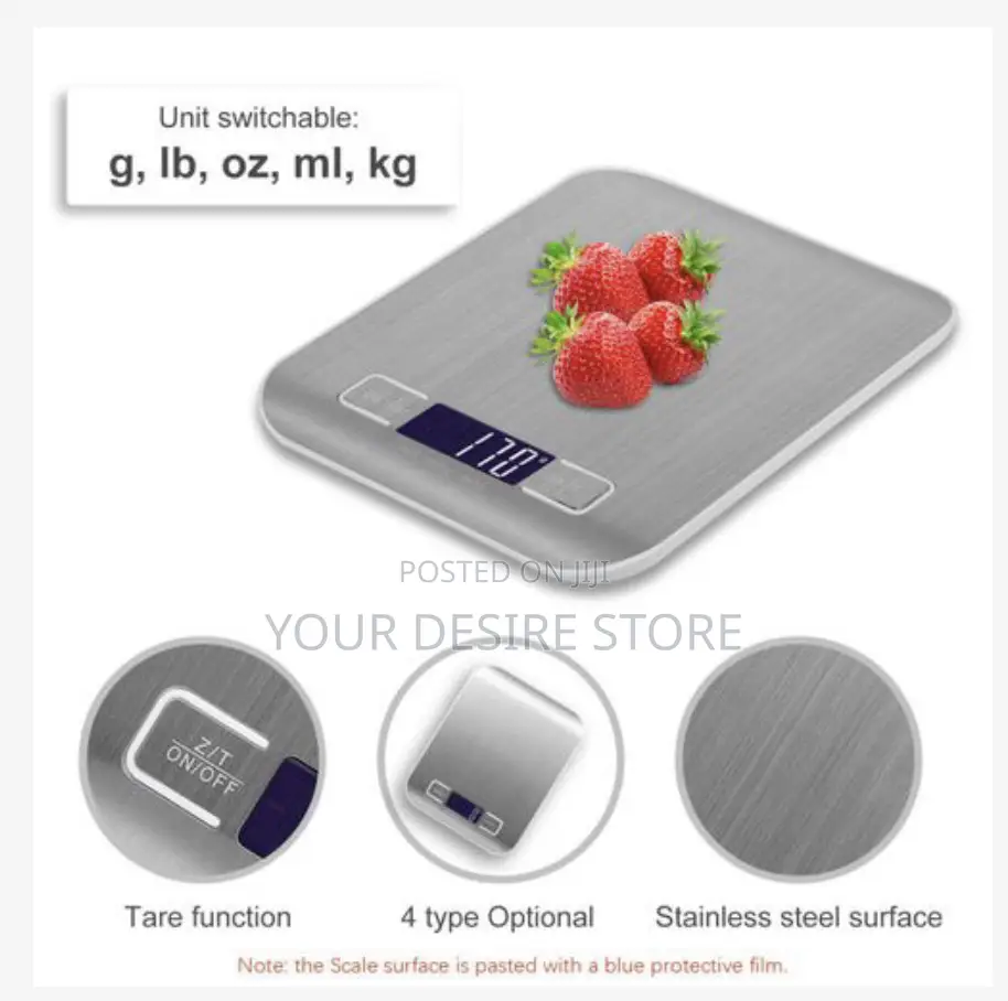 Rechargeable Kitchen Digital Food Scale 10kg/1g Measuring