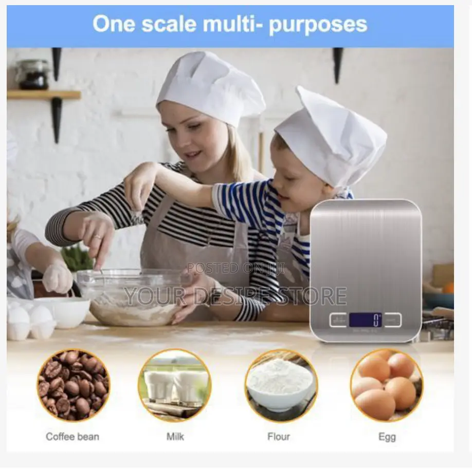 Rechargeable Kitchen Digital Food Scale 10kg/1g Measuring