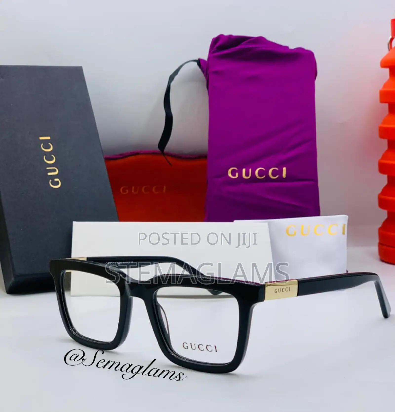 Gucci Plastic Square-Shaped Frame Glasses