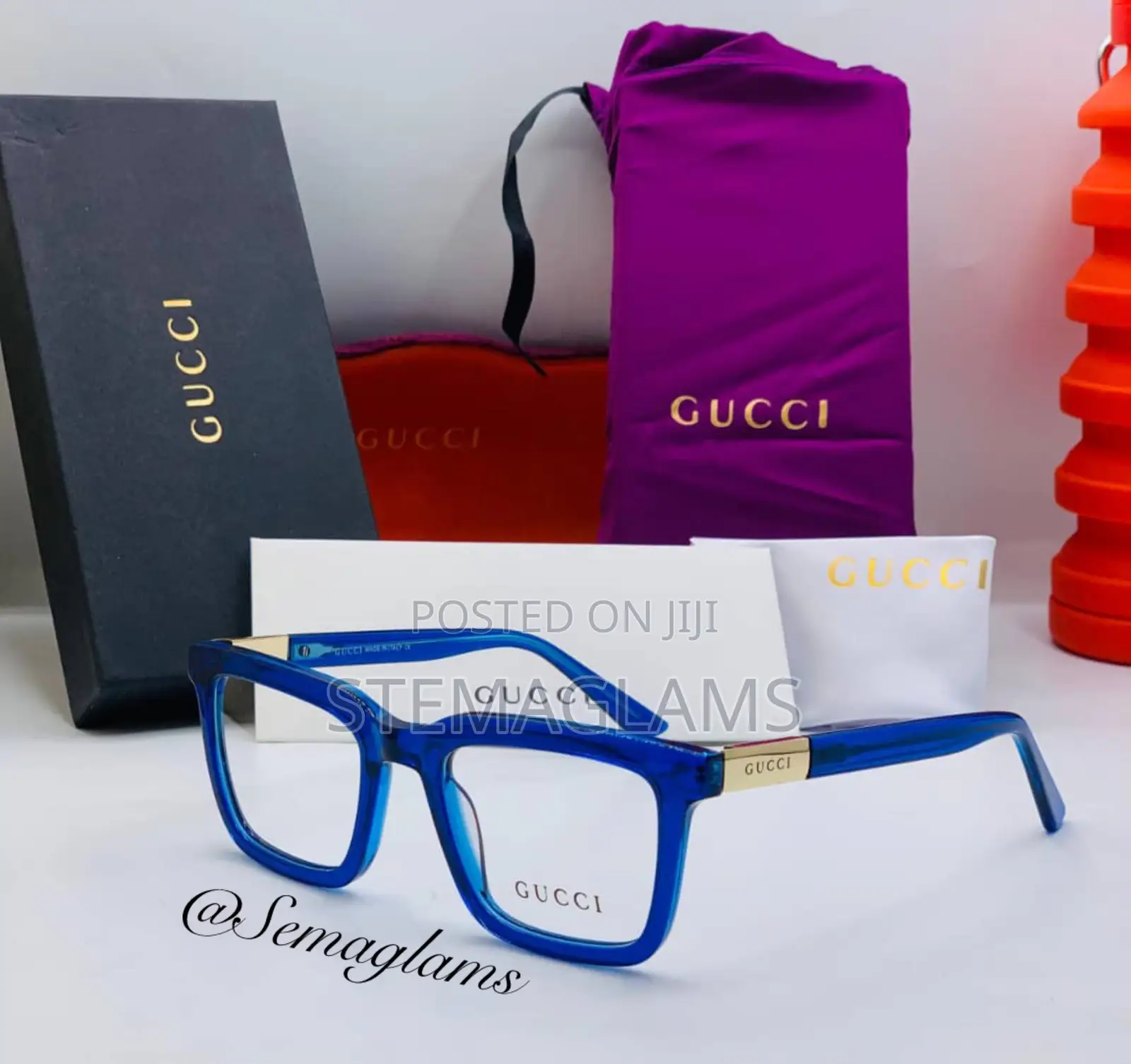 Gucci Plastic Square-Shaped Frame Glasses