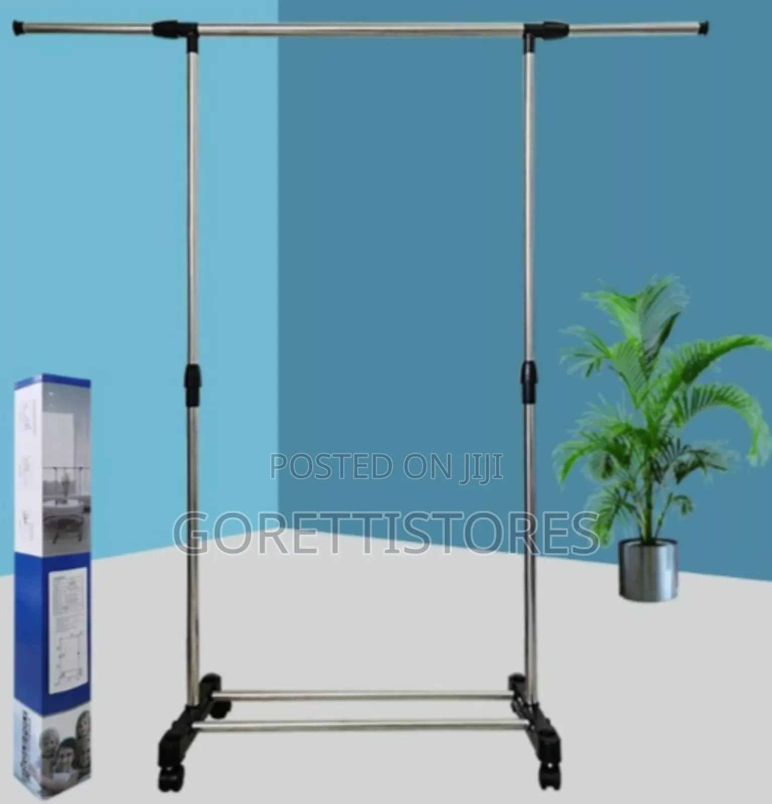 Single Pole Telescopic Clothes Rack