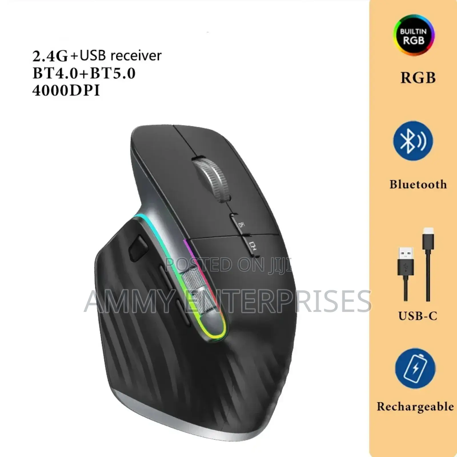 Wireless Gaming Bluetooth Mouse Or Laptops And Desktops