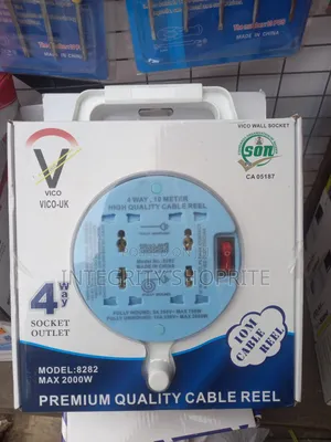 Vico-Uk 4 Way Socket Outlet 10m Cable Reel 2000w