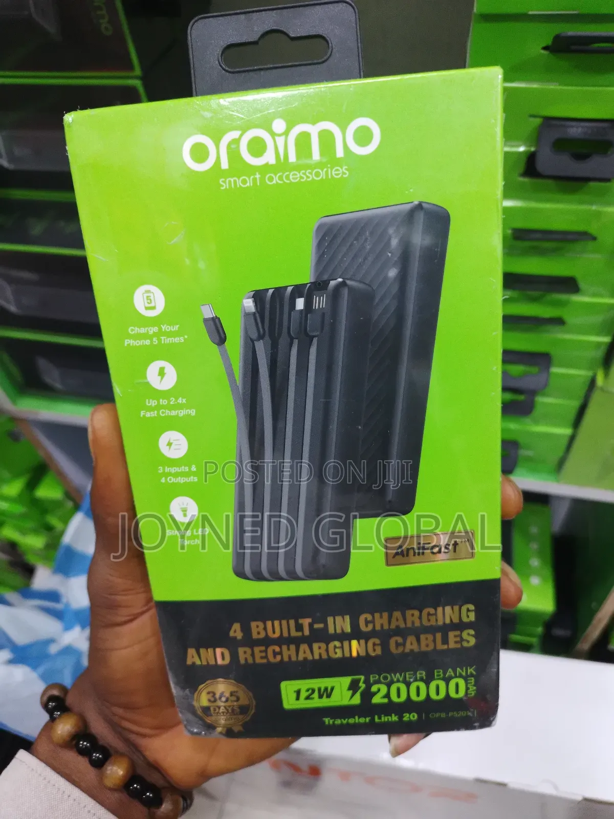 Oraimo 20000mah With Fast Inbuilt All Cables A