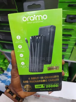 Oraimo 20000mah With Fast Inbuilt All Cables A