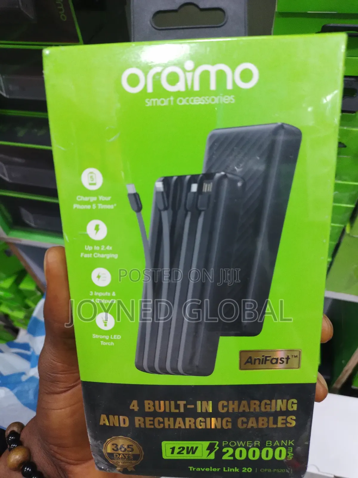 Oraimo 20000mah With Fast Inbuilt All Cables A