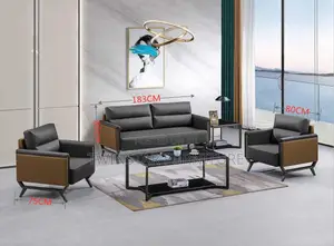 New Modern Office Leather 5 Seaters Sofa Chair
