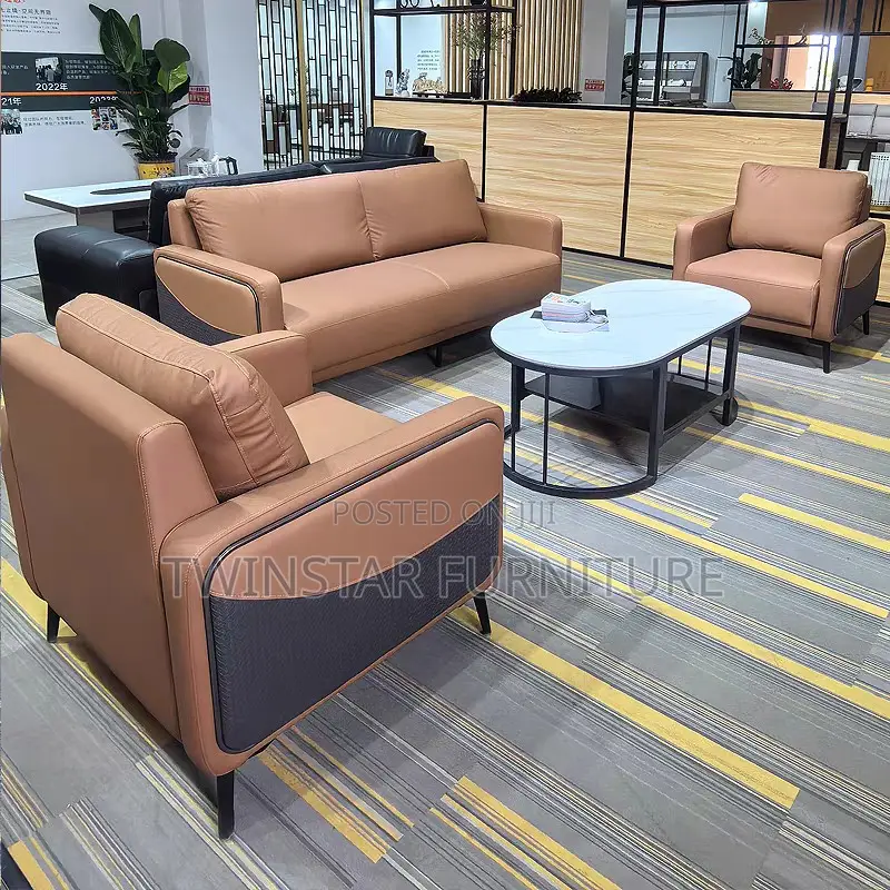 New Modern Luxury Leather 5 Seaters Sofa Chair