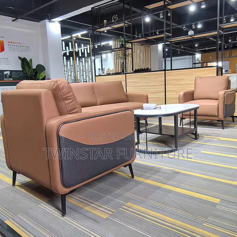 New Modern Luxury Leather 5 Seaters Sofa Chair