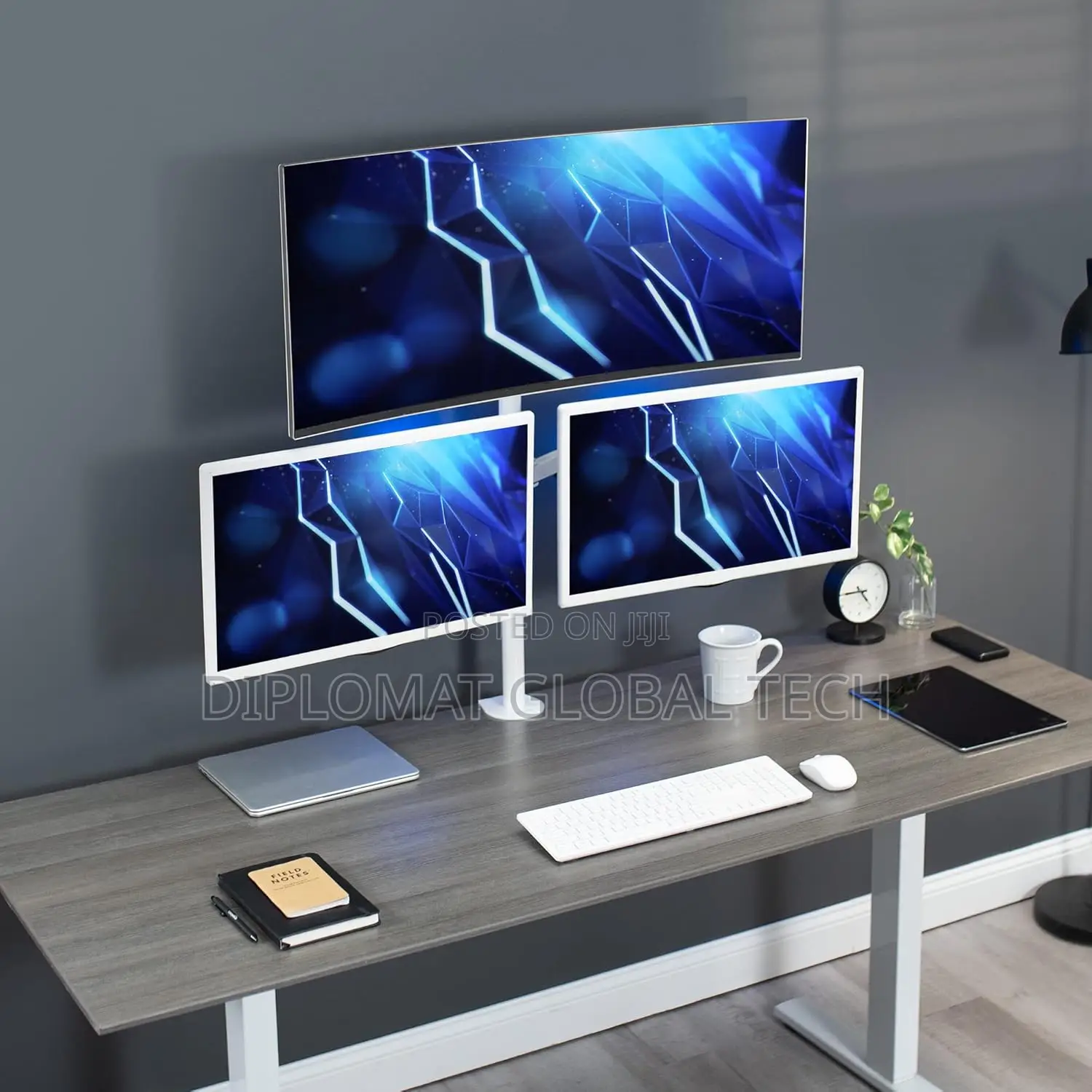 Vivo Triple Monitor Adjustable Mount, 3 Screens Upto 30"