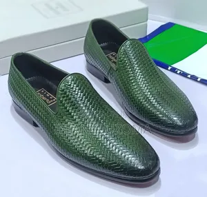 Green Color Classic Leather Corporate Shoe