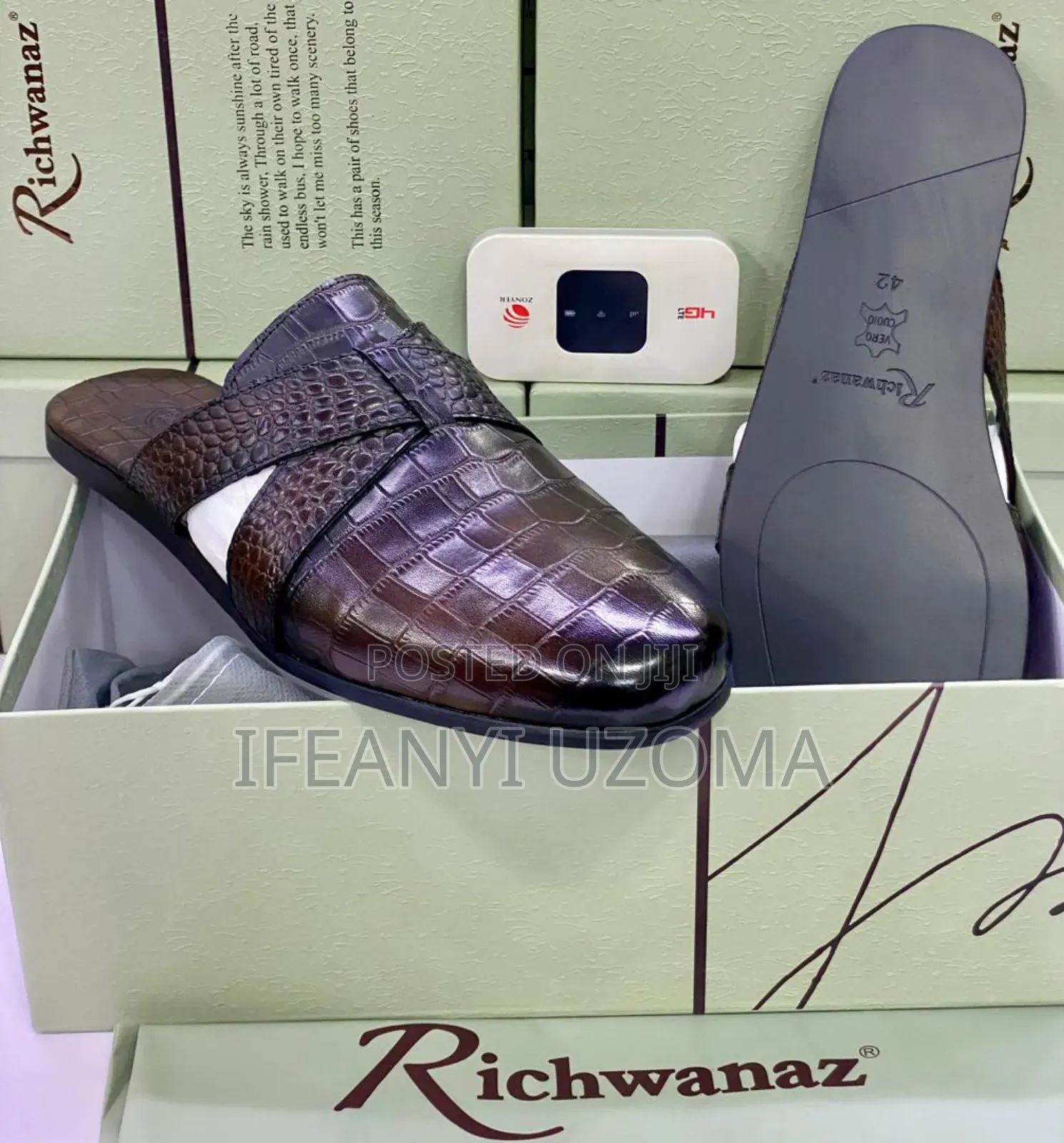 Flat Sole Leather Italian Half Shoe