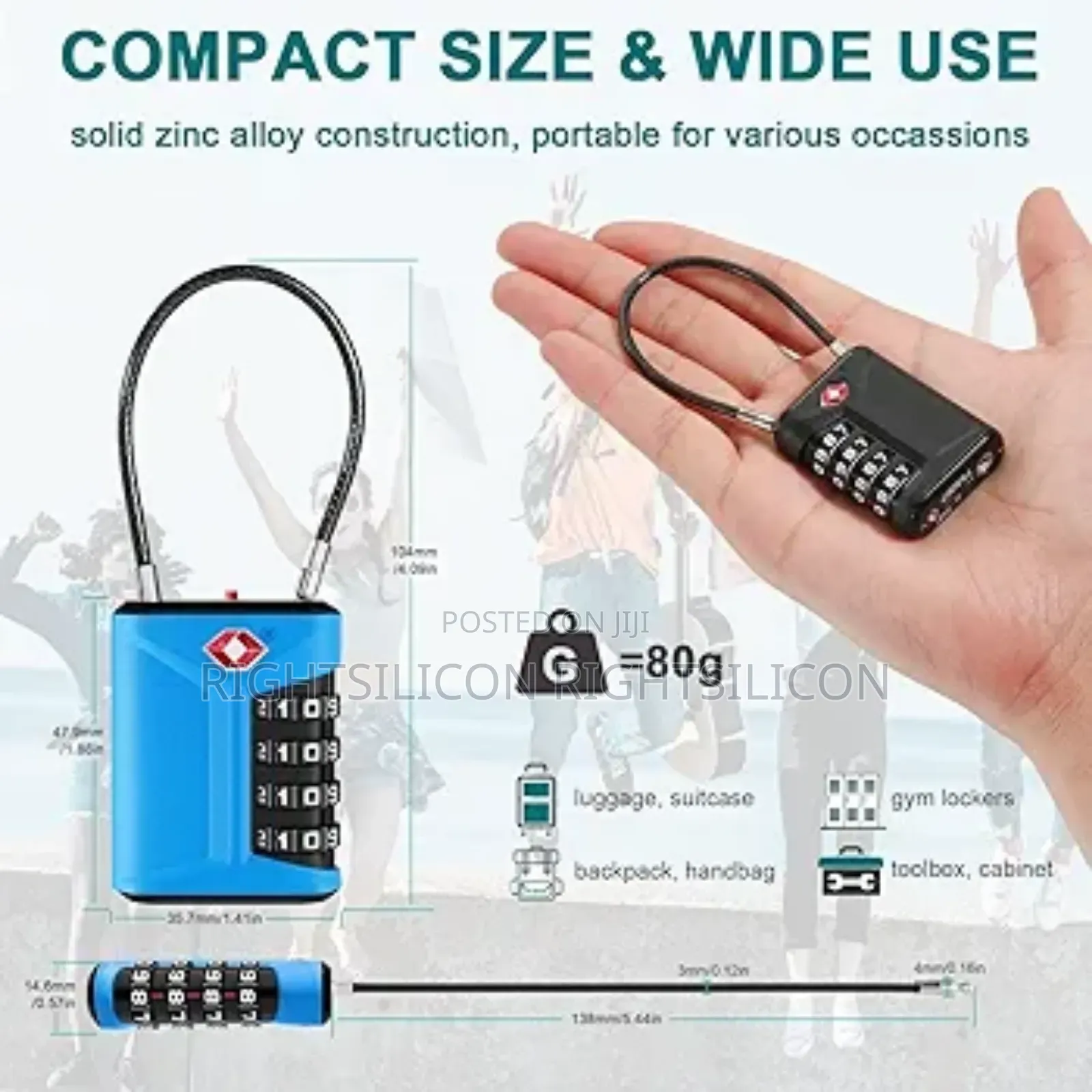 1×Usa Zhege Tsa Lock, Suitcase Locks Combination, White Code