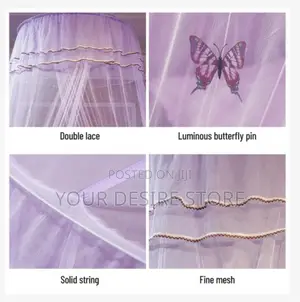 Mosquito Net Dome Single Entrance Fine Mesh Purple