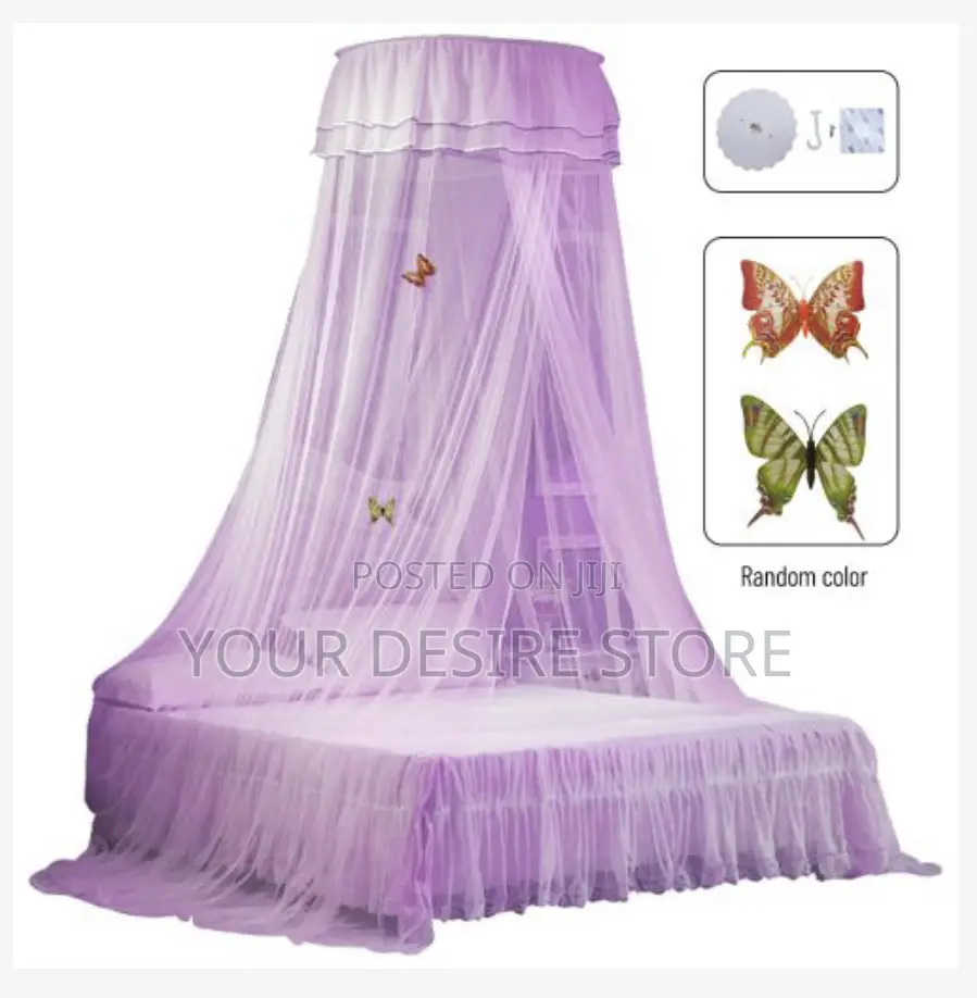 Mosquito Net Dome Single Entrance Fine Mesh Purple