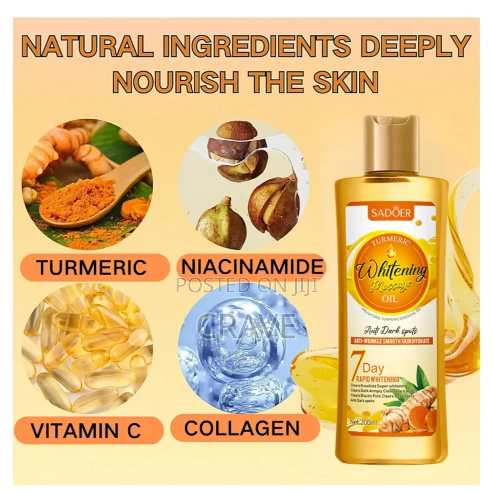 Sadoer Tumeric Whitening Massage Oil. 200ml