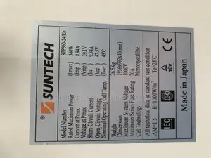 Sun Tech Solar Panel 360w Solar Panel Silver Frame