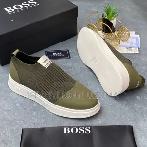 Hugo Boss Green Color Sneakers Shoe