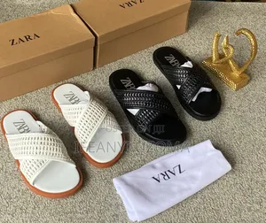 Photo - Zara Luxury White and Black Slippers