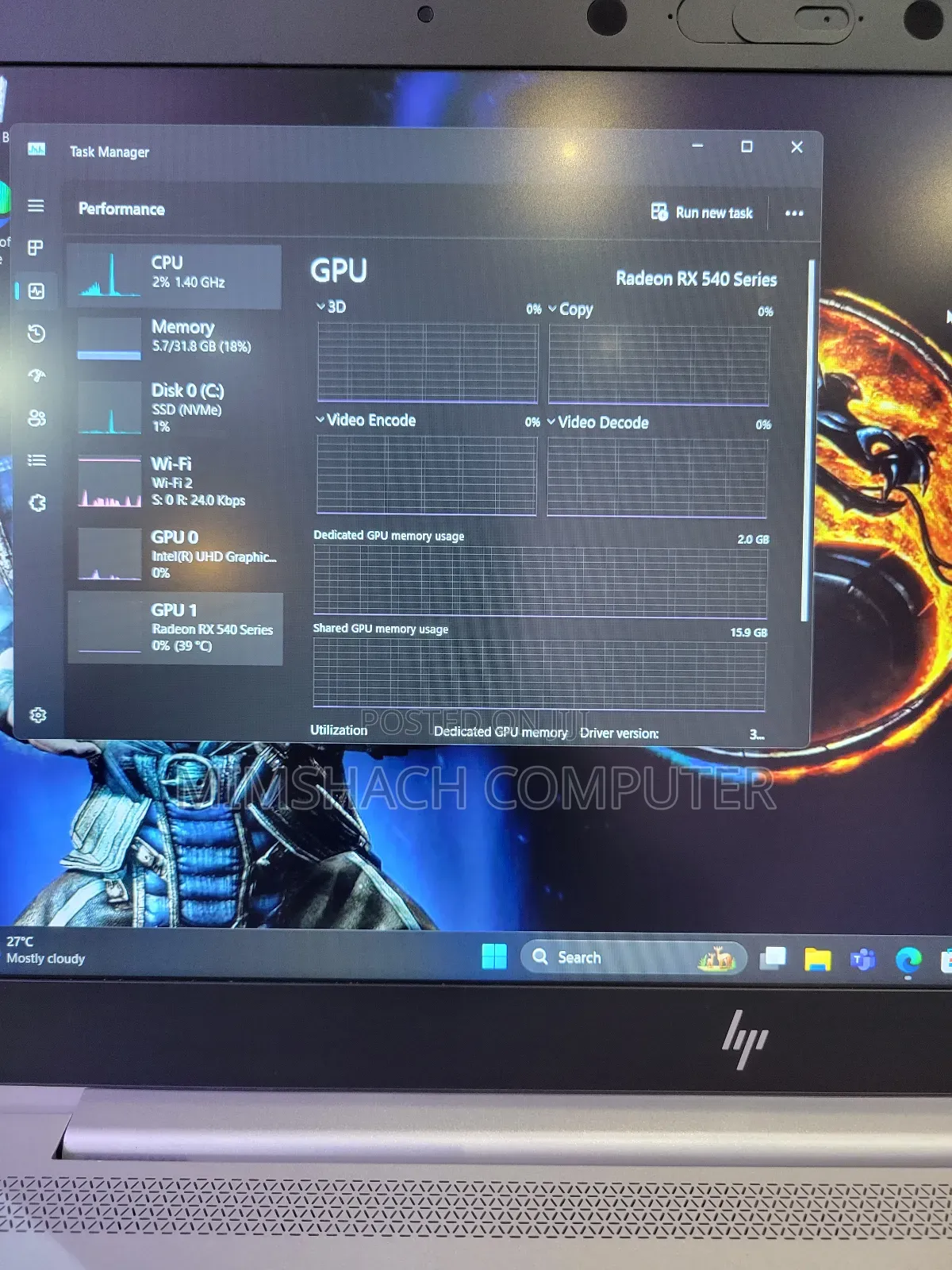 Laptop HP EliteBook 850 G5 32GB Intel Core I7 SSD 512GB