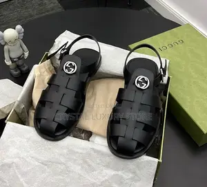 Gucci Quality Luxury Men Genuine Leather Sandals