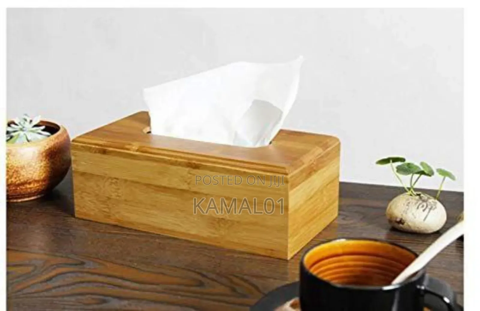 Bamboo Tissue Box Holder