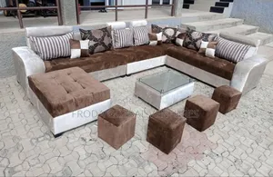 9 Seaters Quality Sofa Chairs With Table and Stools. Ba4