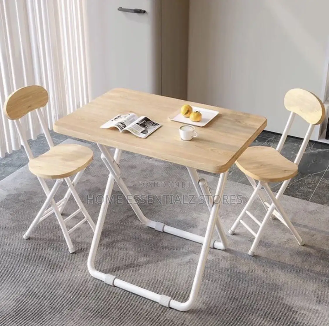 Foldable Cream Table and 2 Chairs