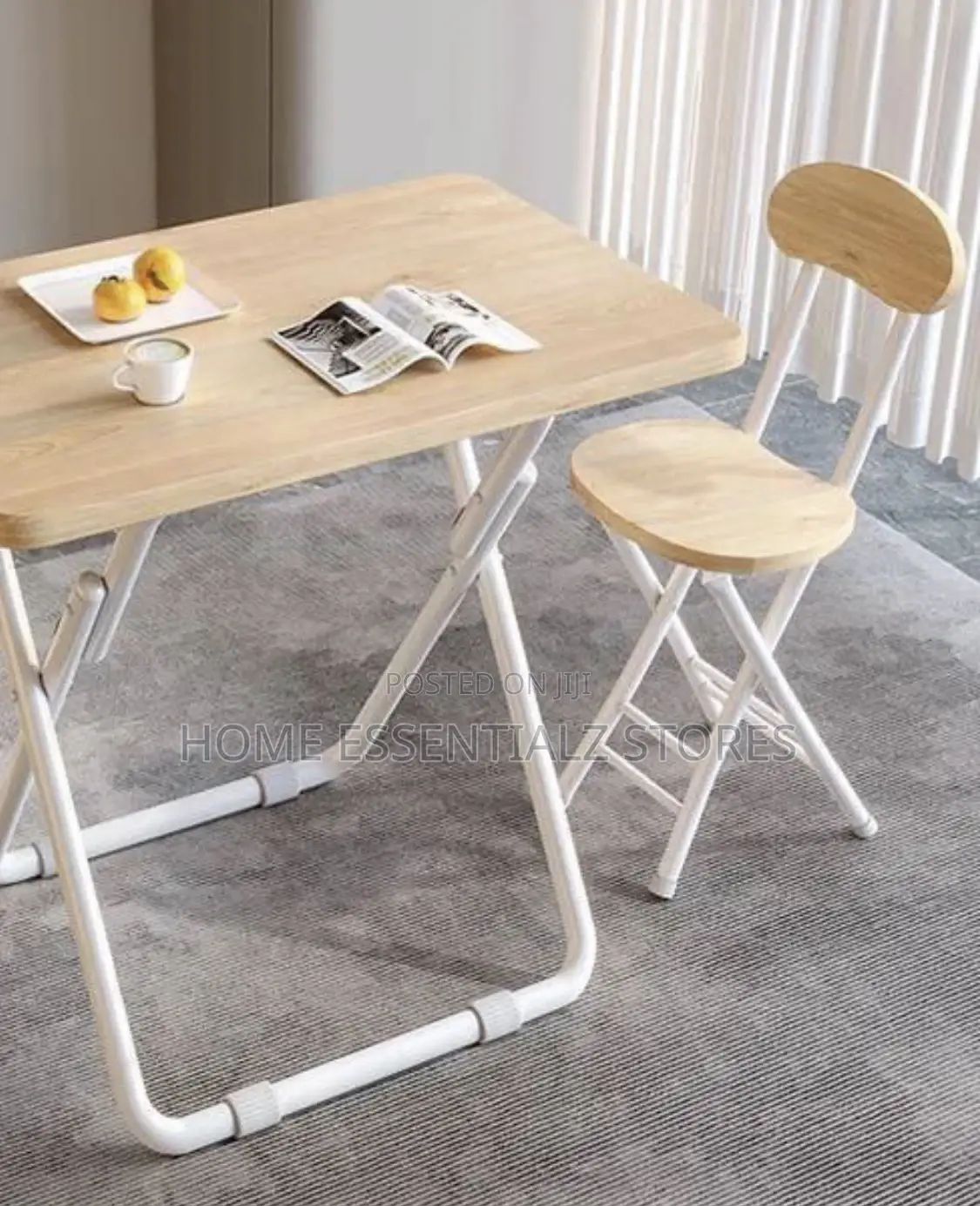 Foldable Cream Table and 2 Chairs