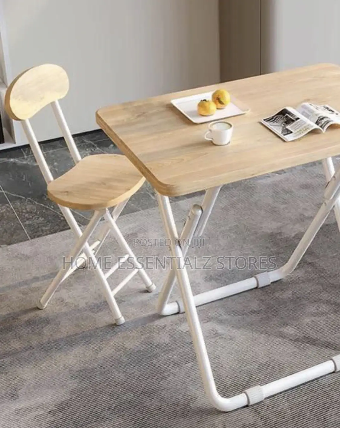 Foldable Cream Table and 2 Chairs