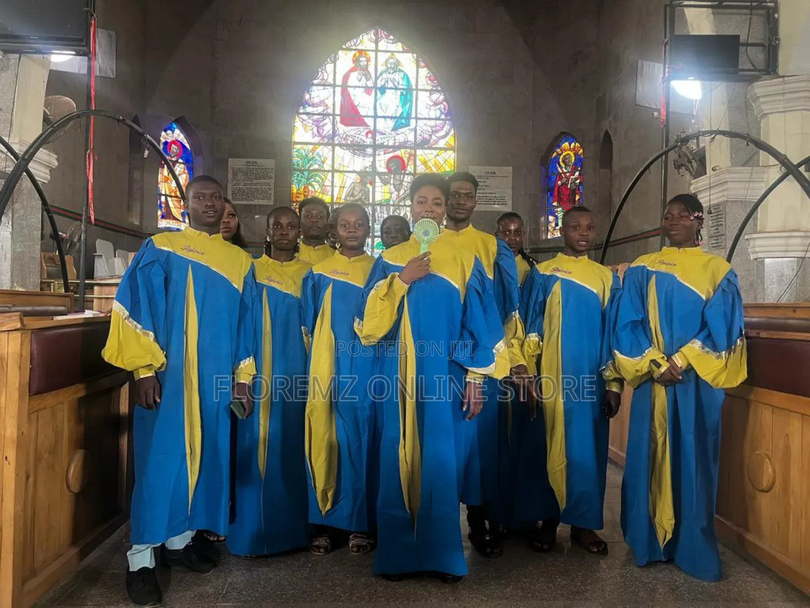 Blue / Yellow Choir Robes Bulk Rental