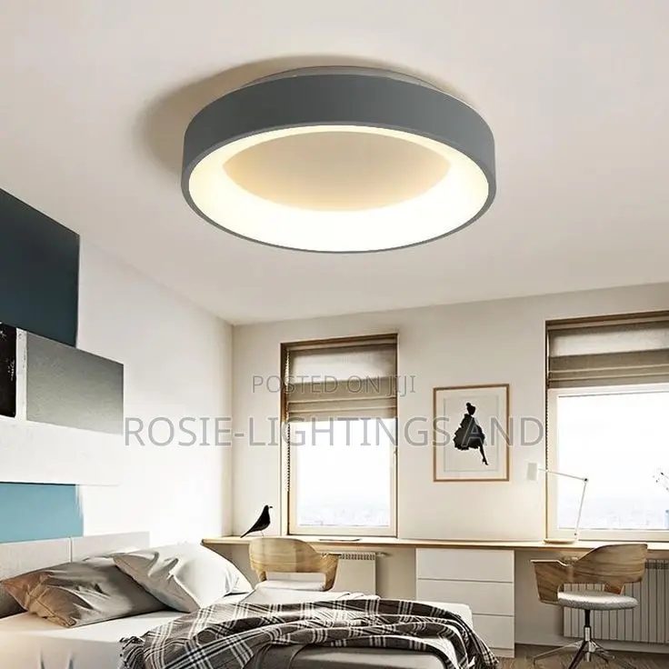 Modern Minimalist Wood Ceiling Light 500mm (Grey)