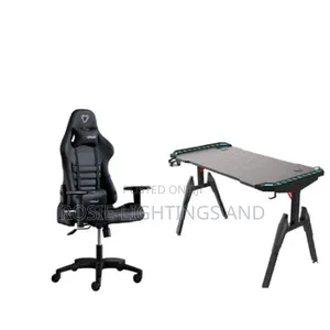 Full Black Gaming Chair Table RGB Display (V Leg)