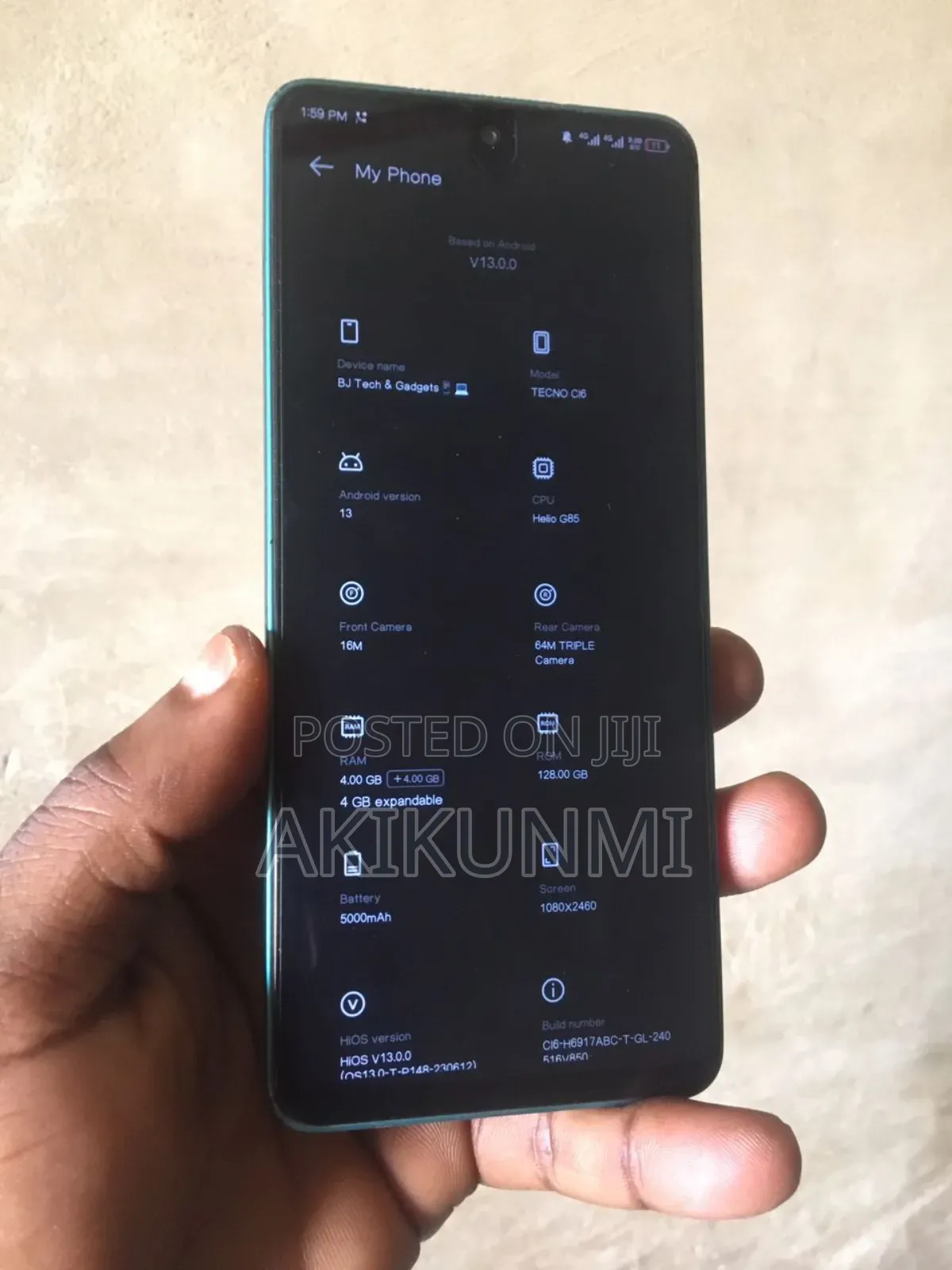 Tecno Camon 19 128 GB Blue