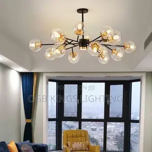 Loft Vintage Loft Chandelier E27 Round Ball Light Ceilling