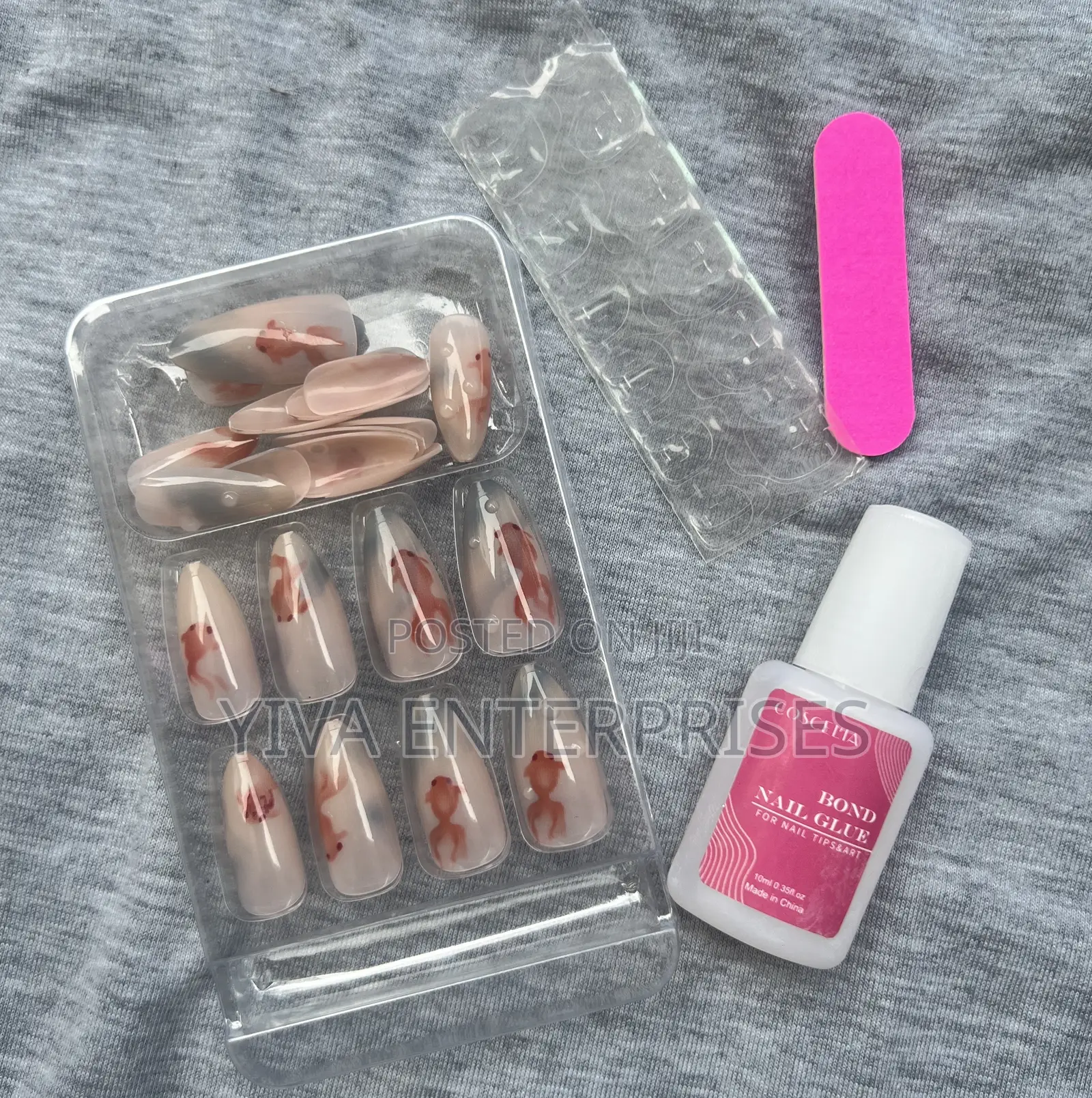 24 PCS Press on Nails Set With Extra Glue