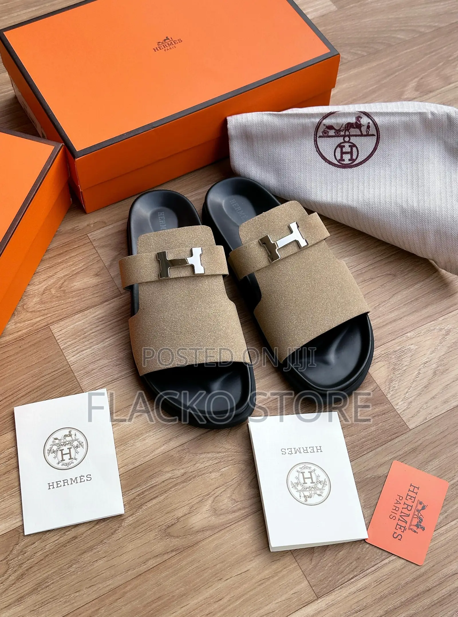 Original Hermes Leather Slip Ons