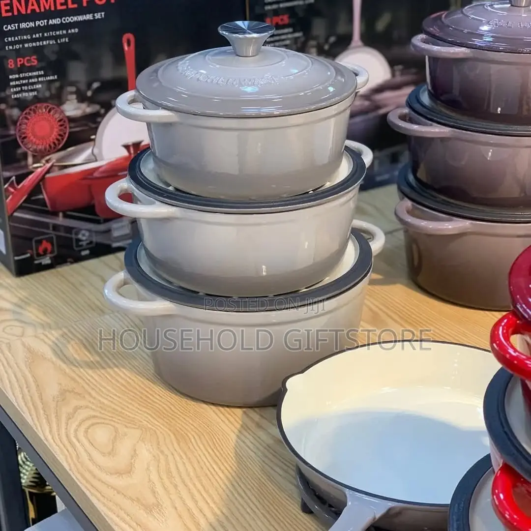 7pcs Enamel Cast Iron Cookware Set