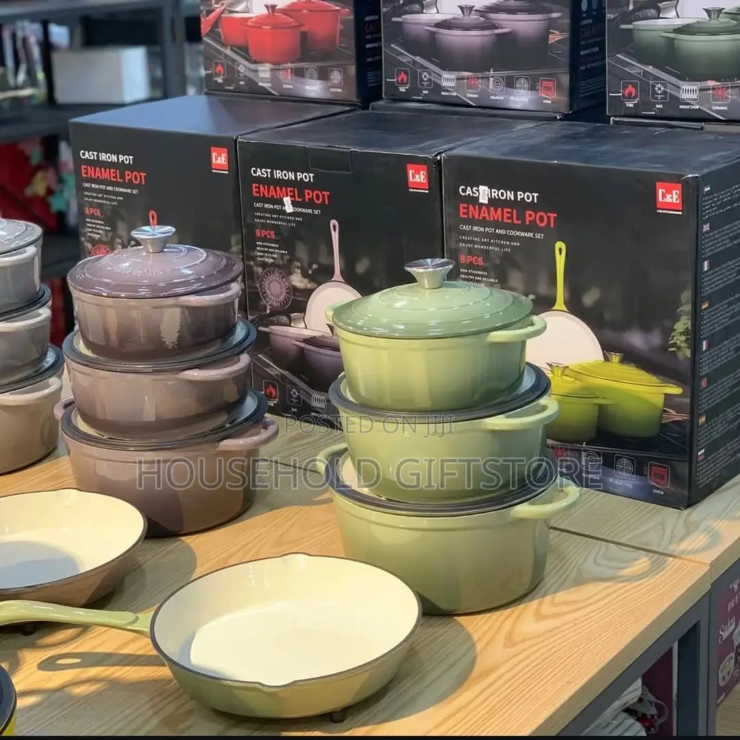 7pcs Enamel Cast Iron Cookware Set