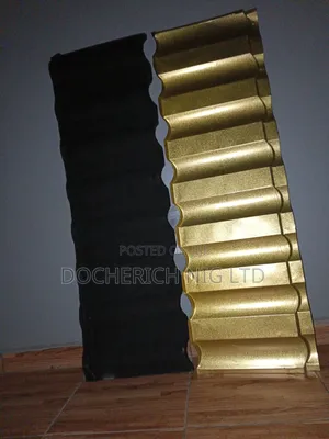 Photo - Durable Golden Back Black Milano Stone Coated Roofing Sheets