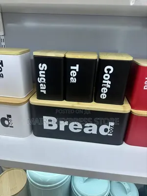4 in 1 Bread Bin, Tea, Sugar and Coffee Set