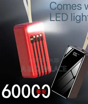 60,000mah Power Bank With Torchlight and Charging Cords(Type