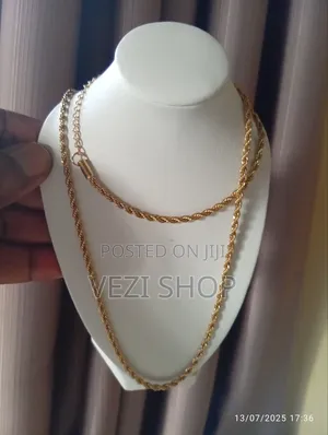 2 PCS of Golden Plated Stainless Steel Necklace Bracelet Set