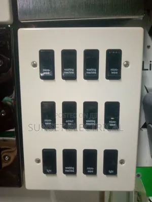 12 Gang Grid Plate White Body Black Switch