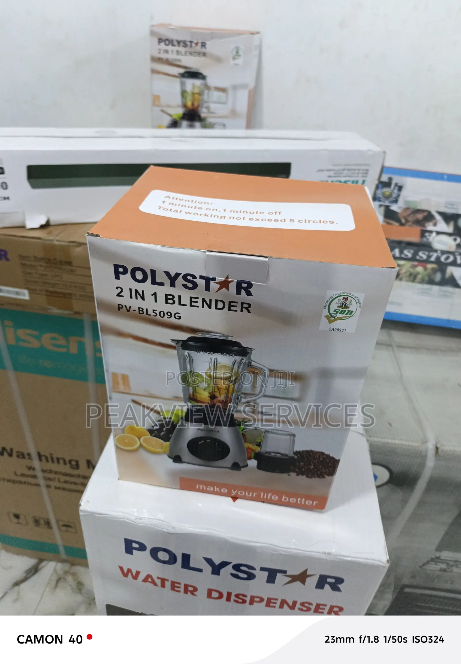 Polystar Pv-Bl509g 2-in-1 Blender With Grinder