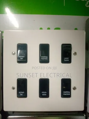 6 Gang Grid Plate White Body Black Switch