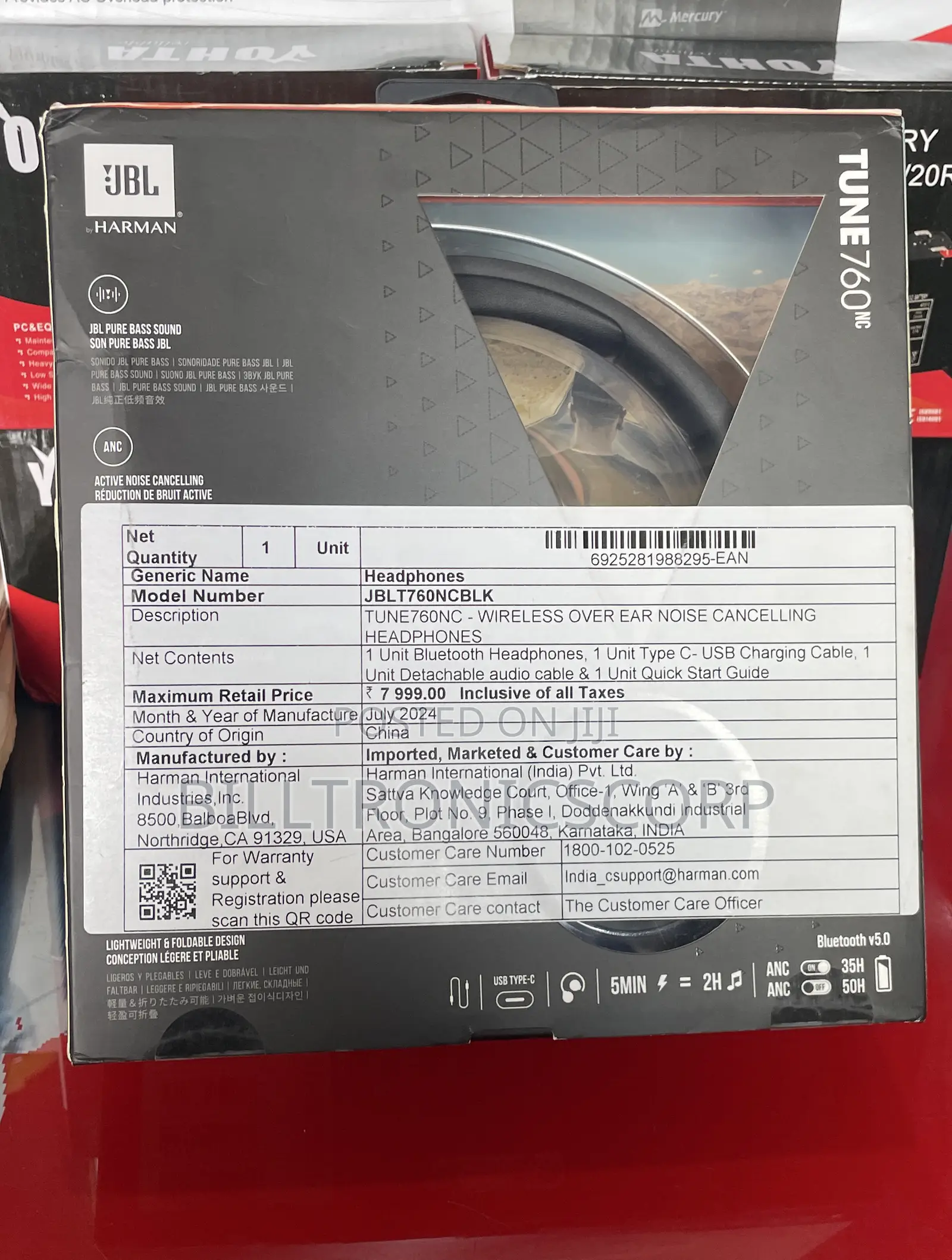 JBL Bluetooth Headset Tune 760nc