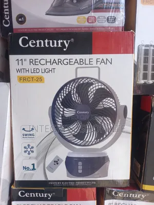 Century 11" Rechargeable Fan With Led Light